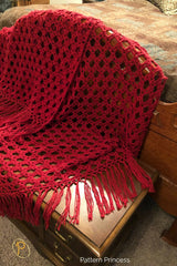 Sophisticated Scarlet Throw Blanket (Crochet)