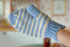 Fish Oven Mitt & Ship's Wheel Potholder/Trivet (Crochet)