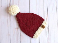 Classic Santa Stocking Cap Christmas Hat (Knit)