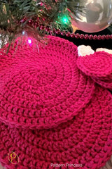 Chunky Christmas Ornament Coaster and Placemat (Crochet)